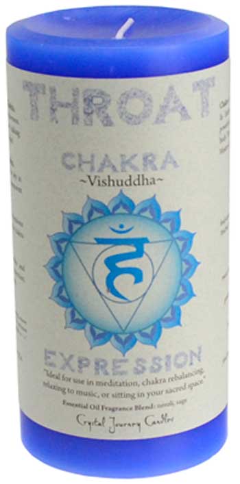 Throat Chakra pillar candle 3" x 6" - Click Image to Close